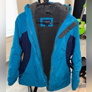 Lands' End Teal and Blue Boys Coat Size Large (14)